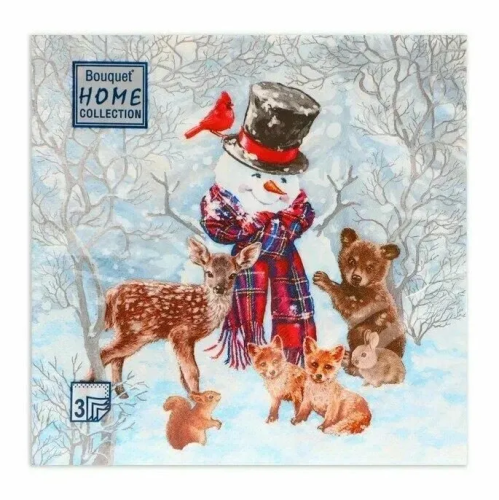 BOUQUET Home сollection салфетки столовые нг лесные друзья 3сл. 20шт